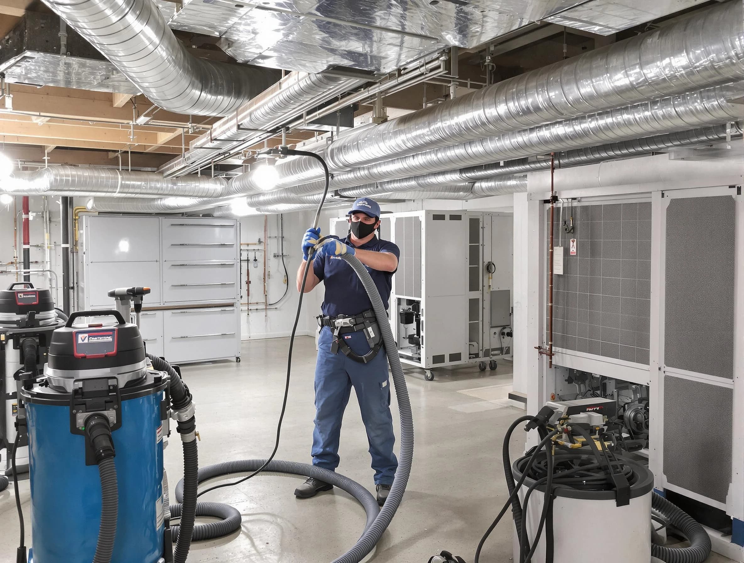 West Valley City Air Duct Cleaning specialist performing thorough central air duct cleaning for improved system efficiency in West Valley City