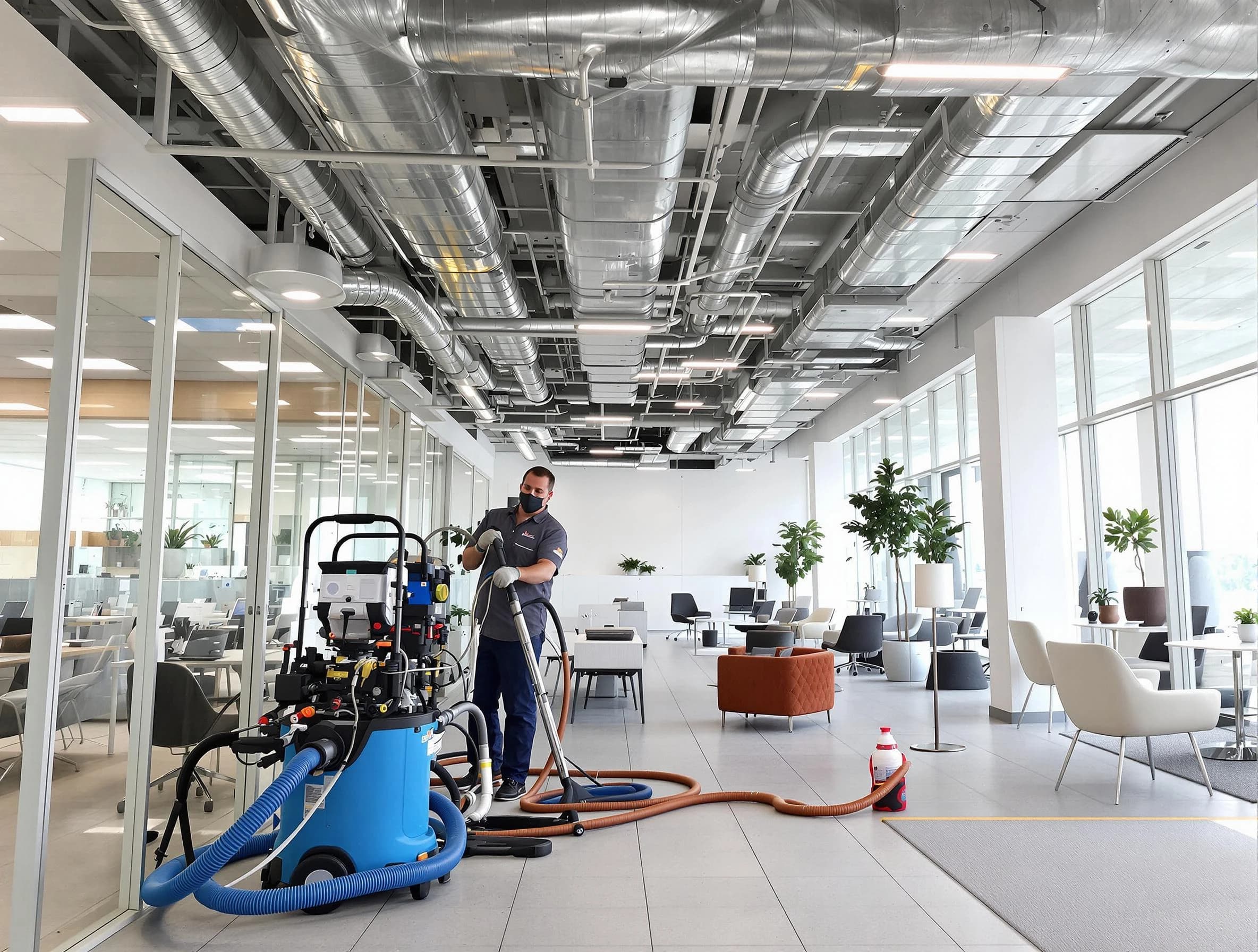West Valley City Air Duct Cleaning team conducting comprehensive commercial duct cleaning at a business location in West Valley City