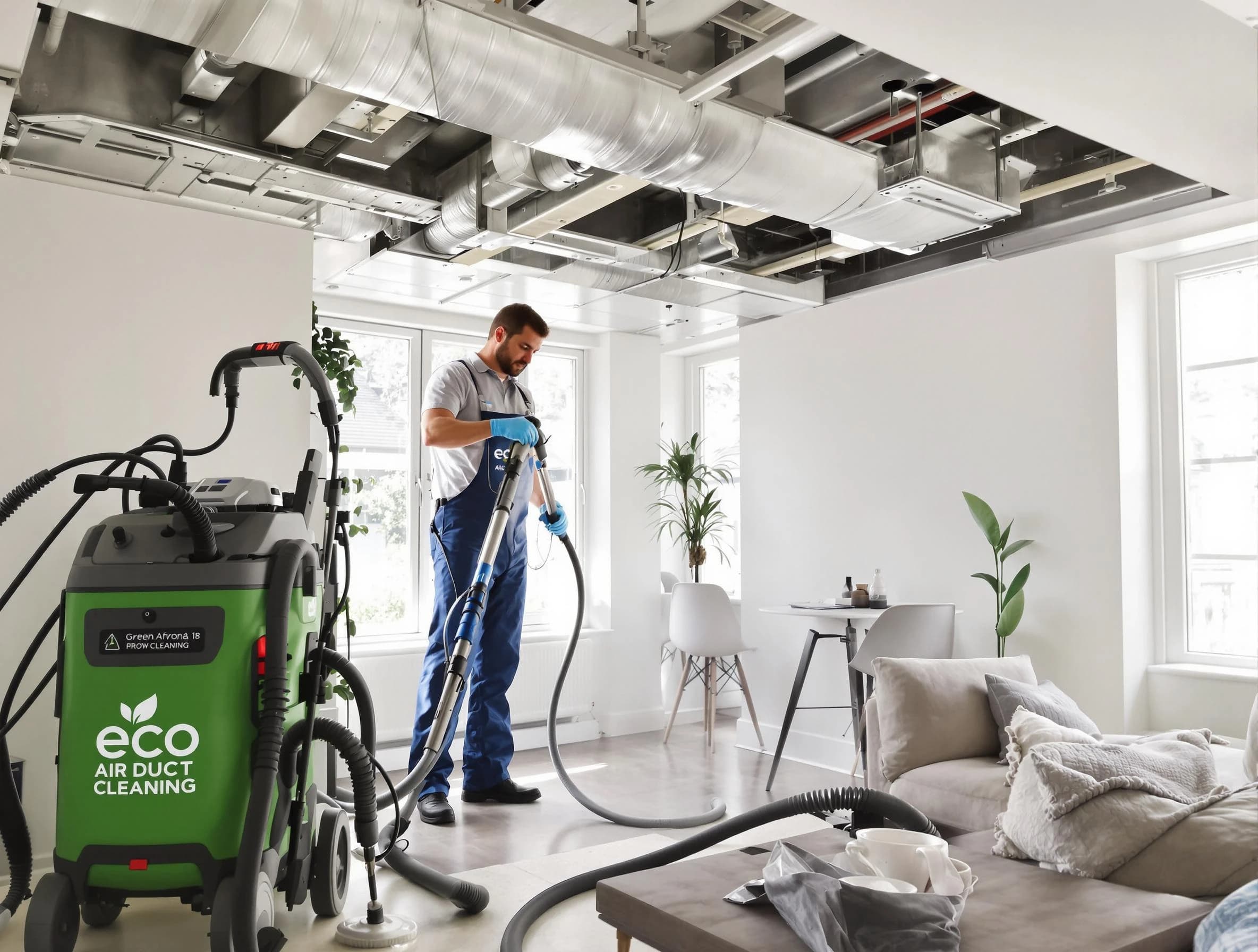 West Valley City Air Duct Cleaning technician performing eco-friendly duct cleaning using sustainable methods in West Valley City