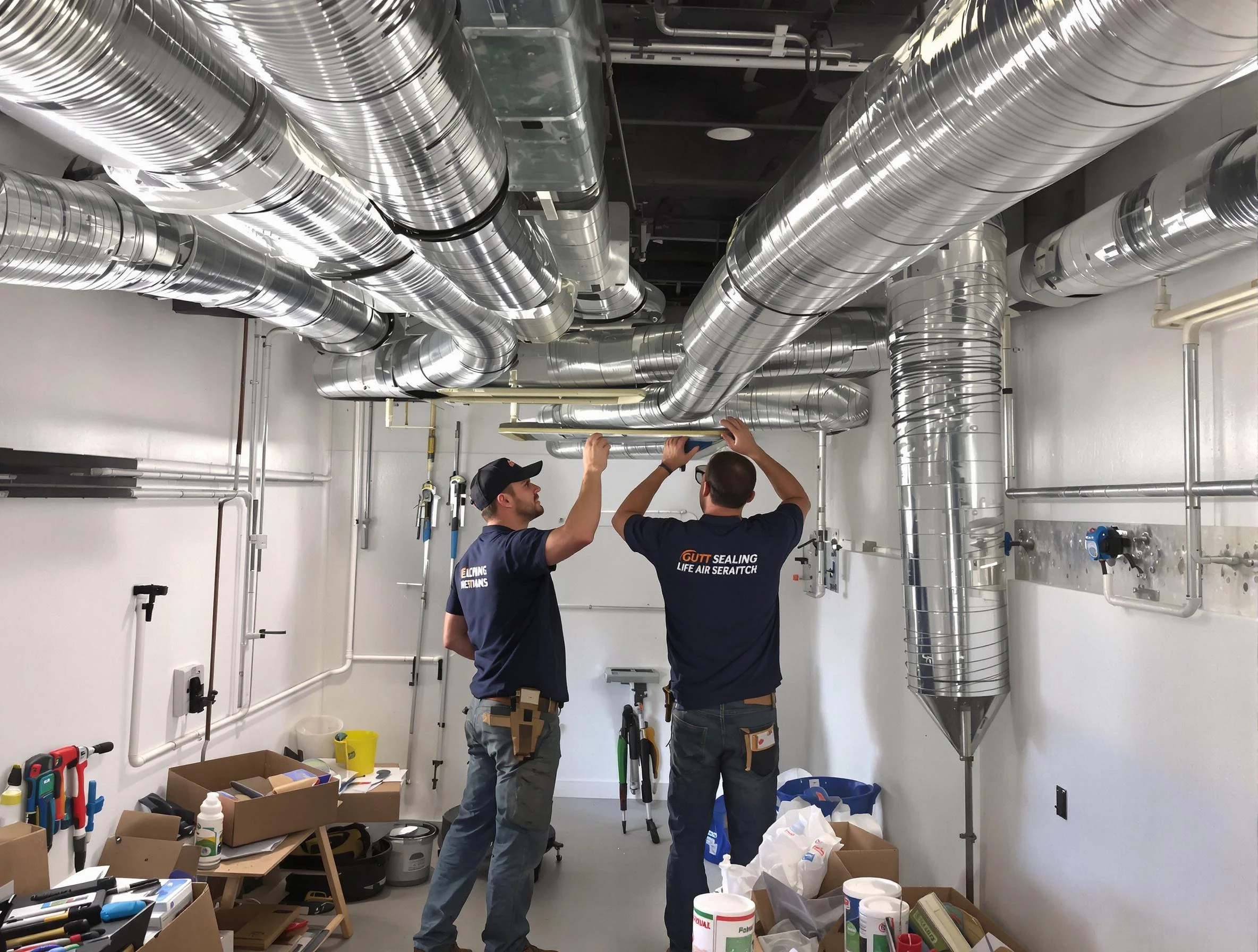 West Valley City Air Duct Cleaning technician applying professional duct sealing solutions in West Valley City