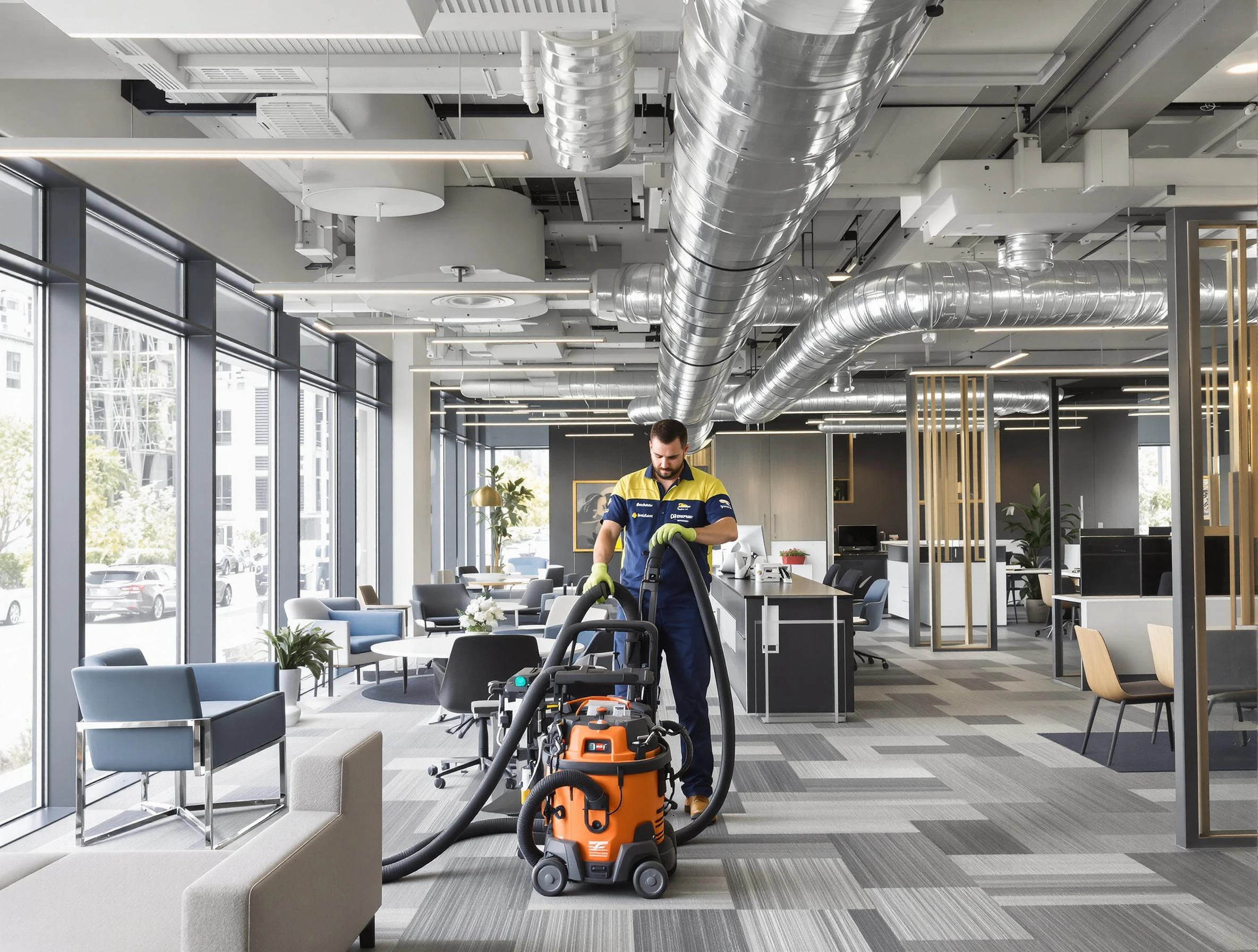 West Valley City Air Duct Cleaning team performing thorough commercial duct cleaning at a West Valley City business center